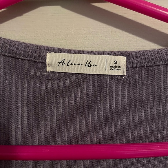 Active USA Ribbed Wrap Blouse in Lavender - Picture 3 of 3